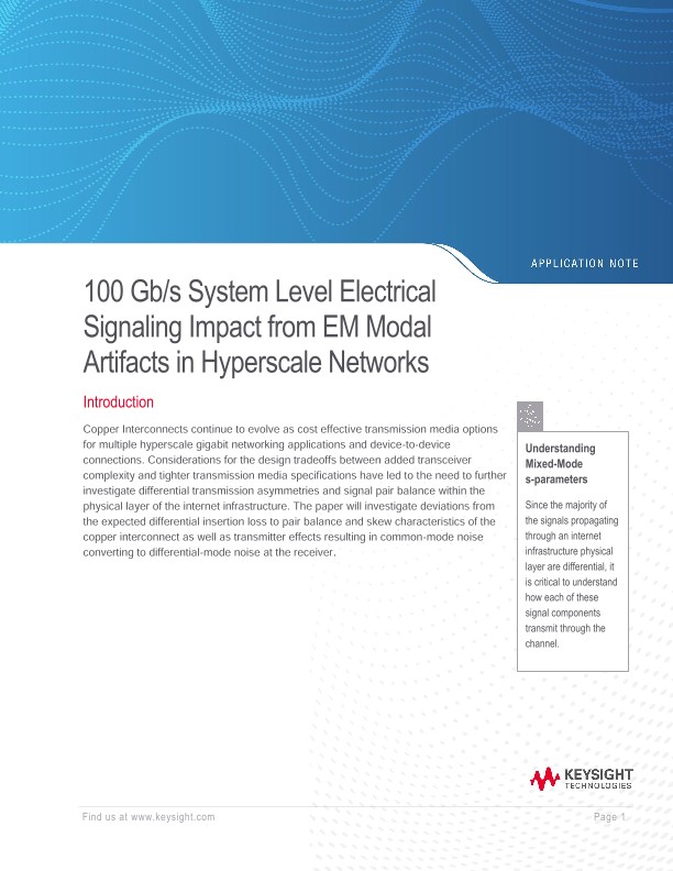 100 Gb/s System Level Electrical Signaling Impact from EM Modal Artifacts in Hyperscale Networks