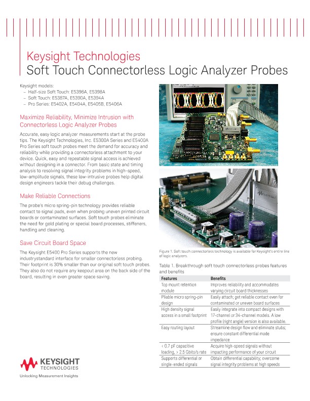 Soft Touch Connectorless Logic Analyzer Probes