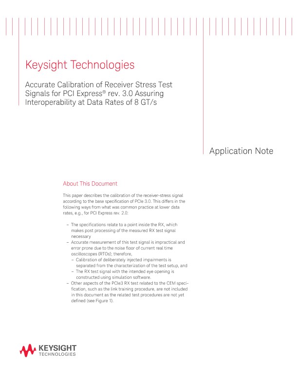 Calibration of Rx Stress Test Signals for PCIe 3.0