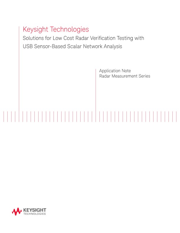 Solutions for Low Cost Radar Verification Testing with USB Sensor-Based Scalar Network Analysis 