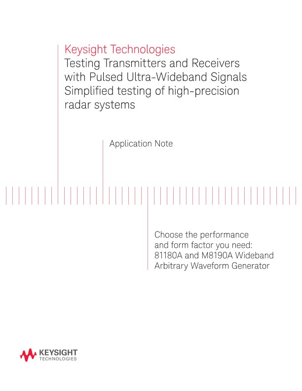 Radar Transmitter and Receiver Test with Ultra-Wideband Pulsed Signals