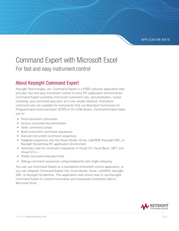 Using Command Expert with Microsoft Excel
