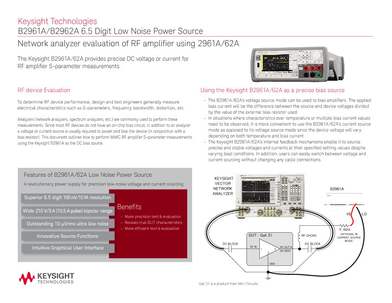 Perform MMIC Amplifier S-parameter Measurements PDF Asset Page | Keysight
