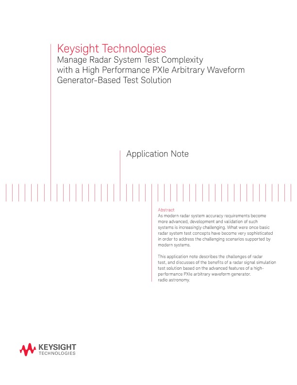 Managing Radar System Test with Radar Signal Simulation Solution