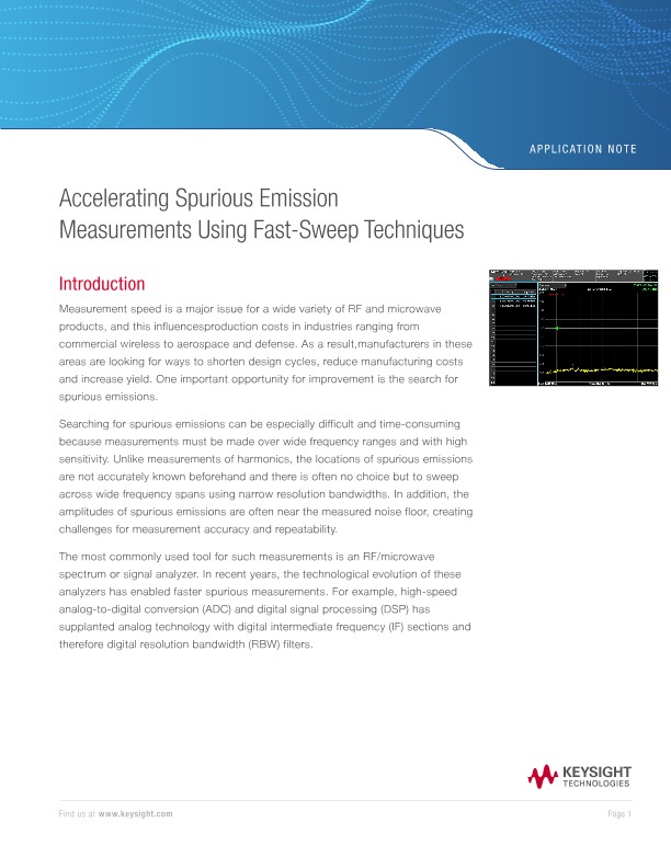 Spurious Emission Measurements Using Fast-Sweep Techniques