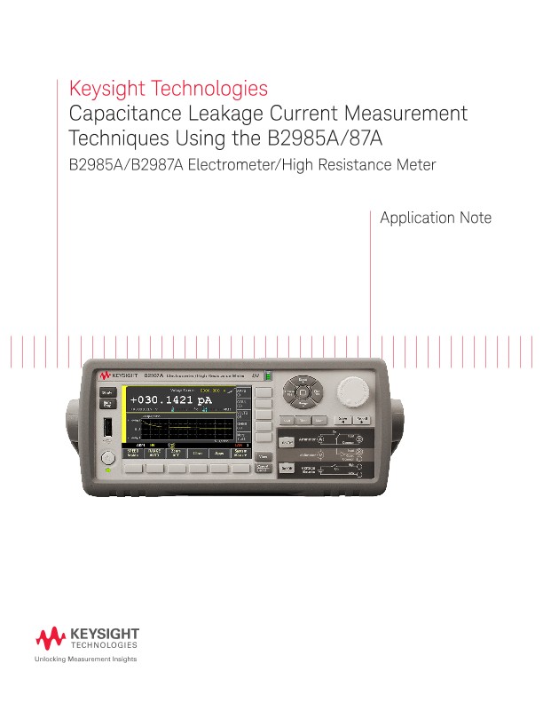 Capacitance Leakage Current Measurement Techniques Using the B2985A/87A 