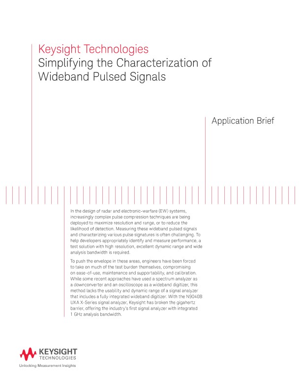 Simplifying Wideband Pulsed Signal Characterization