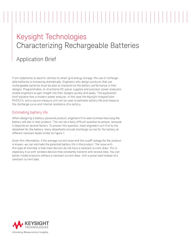 Rechargeable Battery Characterization