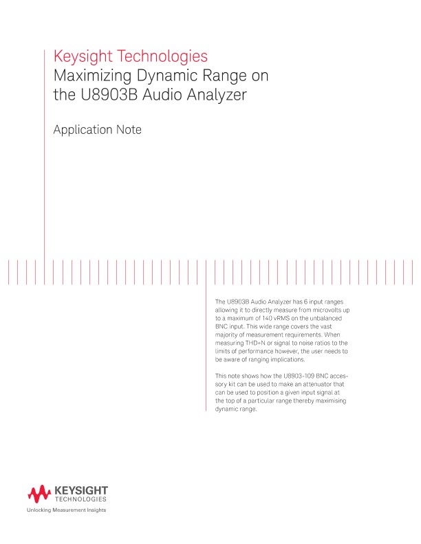 Maximize Dynamic Range with Accessory Kit on Audio Analyzers