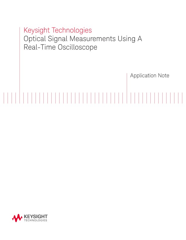 Optical Signal Measurements Using A Real-Time Oscilloscope