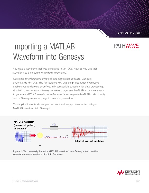 Importing a MATLAB Waveform into Genesys