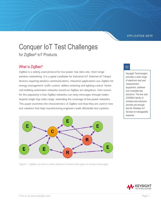 IoT Testing Challenges for ZigBee IoT Products
