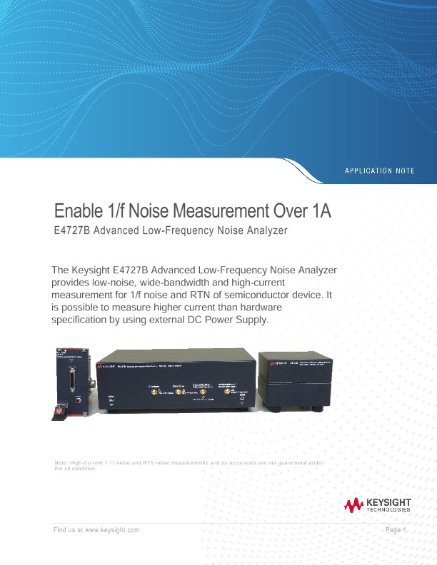 Enable 1/f Noise Measurement Over 1A