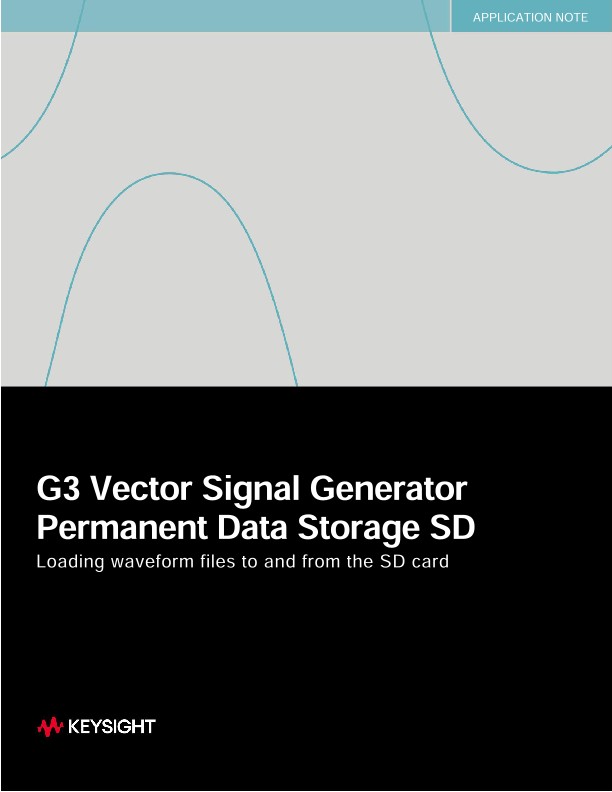 G3 Vector Signal Generator Permanent Data Storage SD