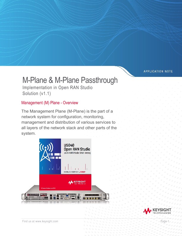 M-Plane & M-Plane Passthrough implementation in Open RAN Studio Solution Application Note
