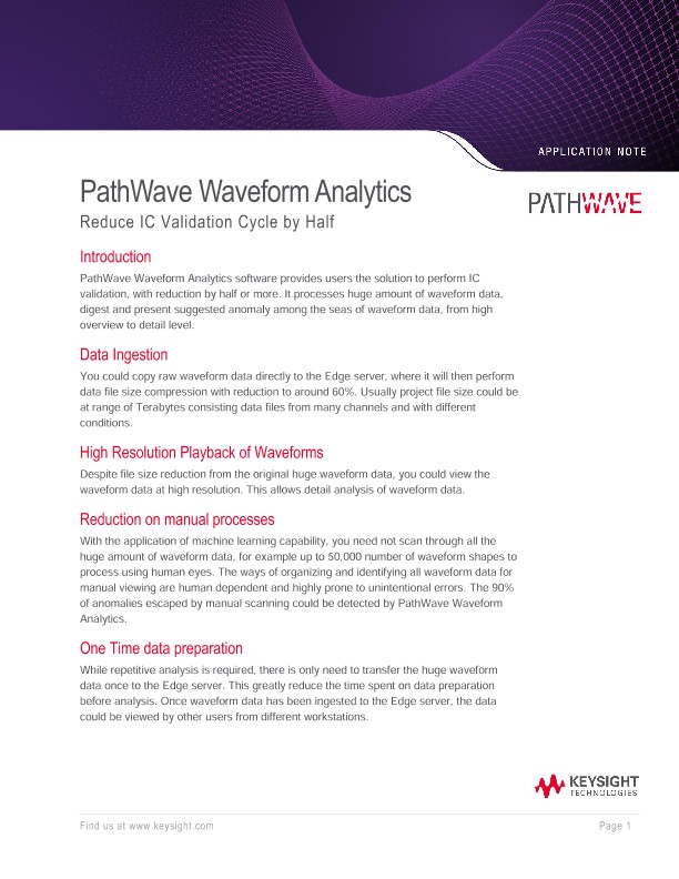 PathWave Waveform Analytics Reduce IC Validation Cycle by Half