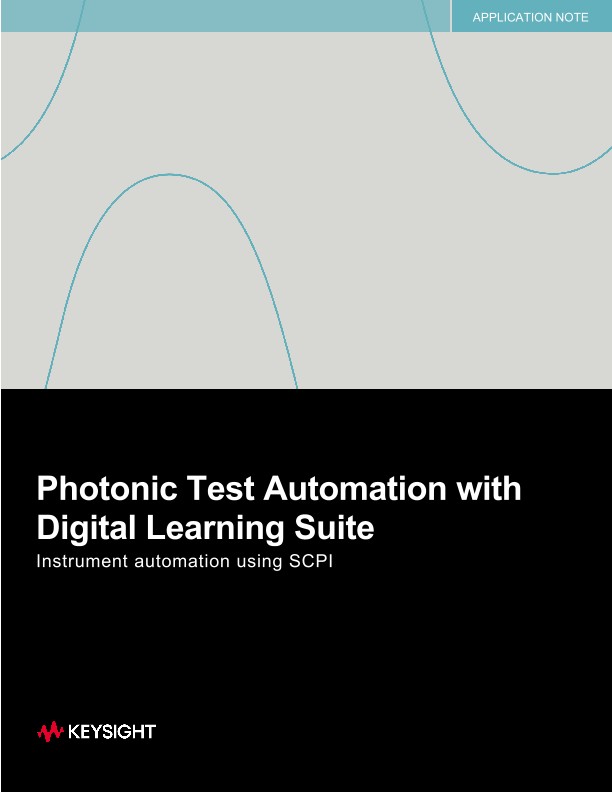 Photonic Test Automation with Digital Learning Suite Application Note