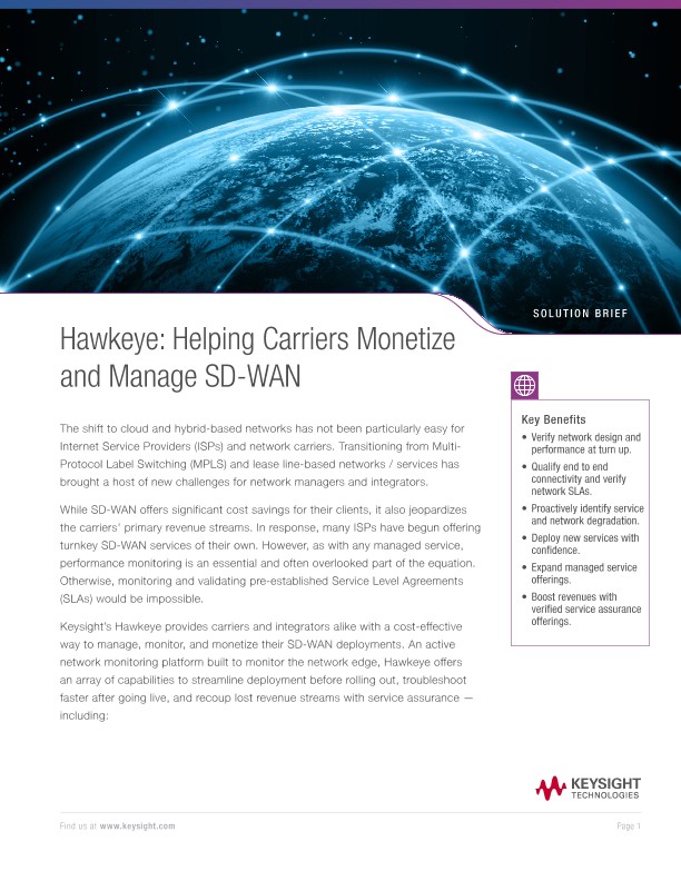 Hawkeye: Helping Carriers Monetize and Manage SD-WAN