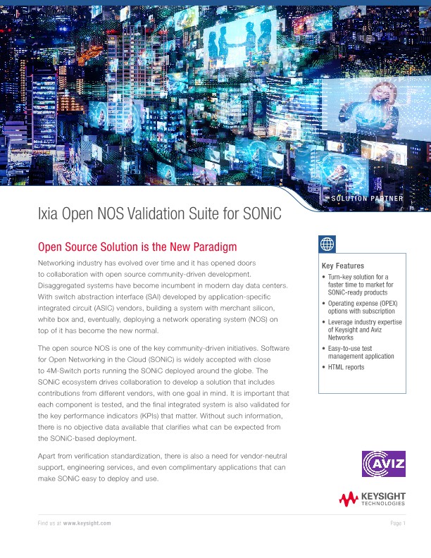 Ixia Open NOS Validation Suite for SONiC
