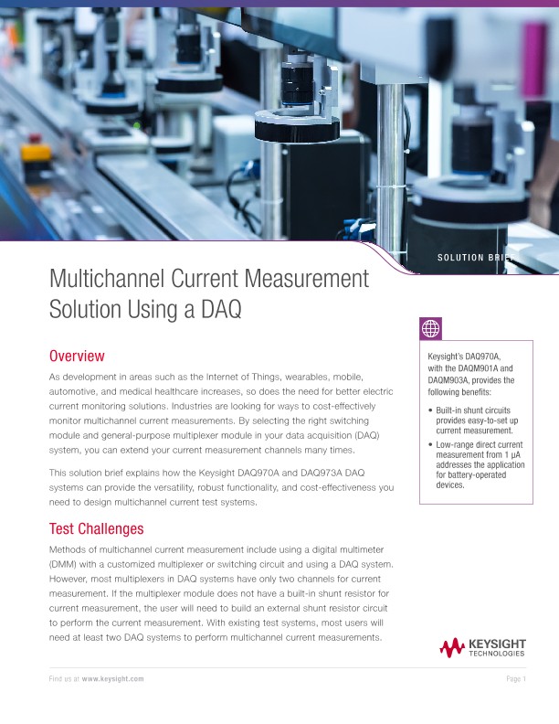 Multichannel Current Measurement Solution Using a DAQ