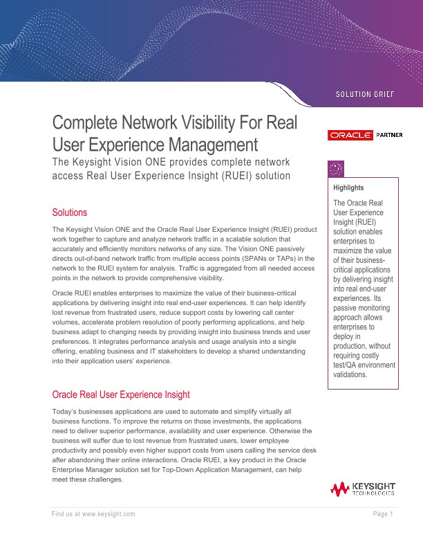 Complete Network Visibility For Real User Experience Management