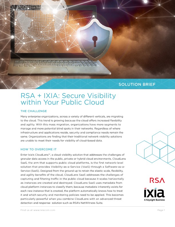 RSA + Keysight: Secure Visibility within Your Public Cloud