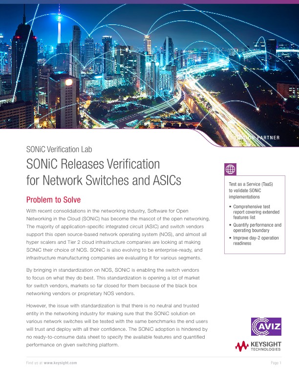 SONiC Verification Lab - SONiC Releases Verification for Network Devices