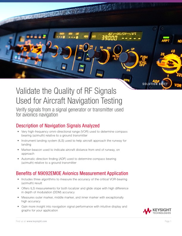 Validate the Quality of RF Signals Used for Aircraft Navigation Testing