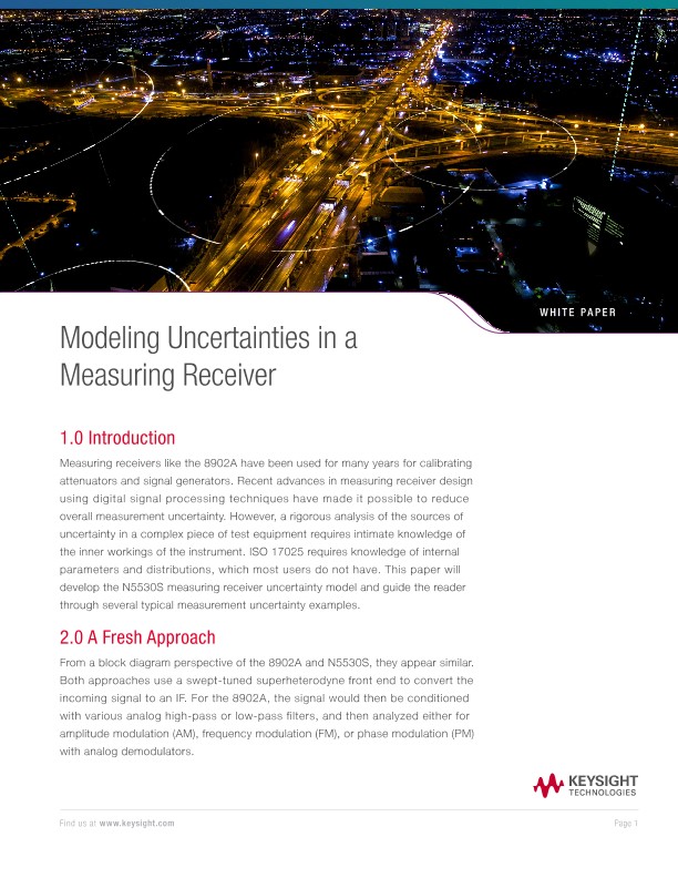 Modeling Uncertainties in a Measuring Receiver PDF Asset Page | Keysight
