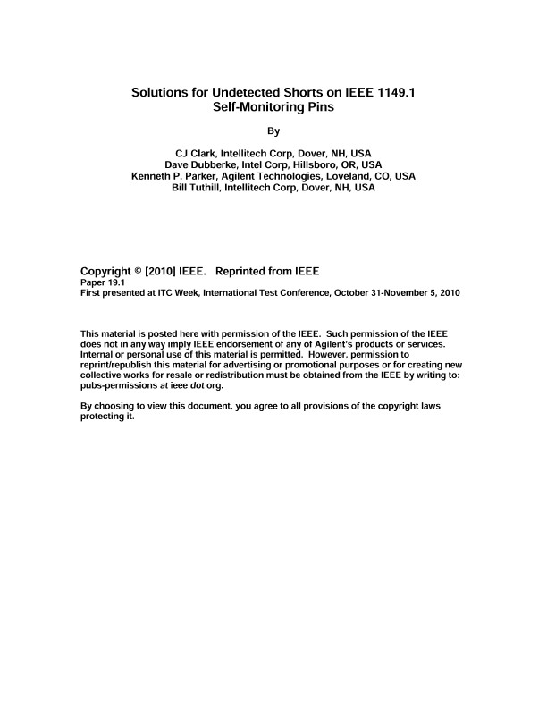 Solutions for Undetected Shorts on IEEE 1149.1 Pins