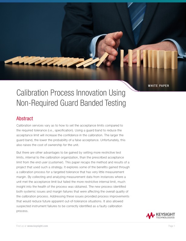Calibration Process Innovation Using Non-Required Guard Banded Testing 
