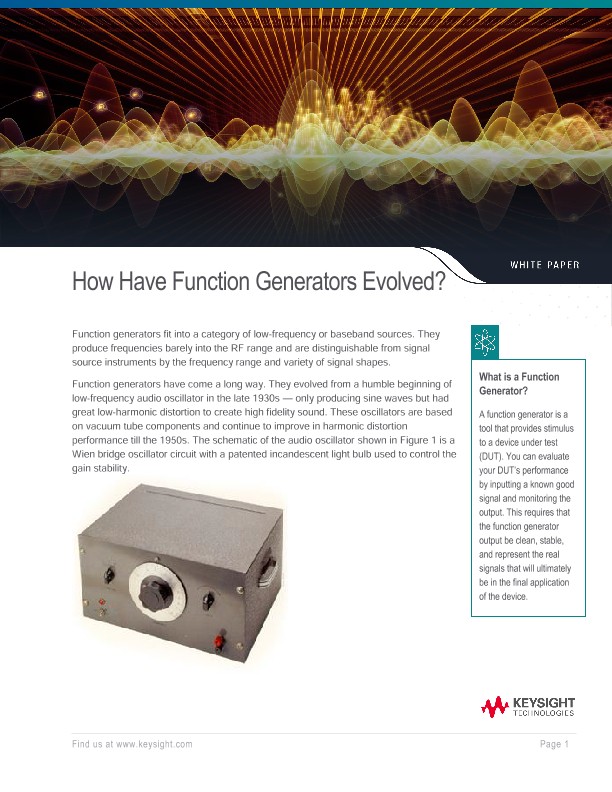 Have Function Generators Evolved?
