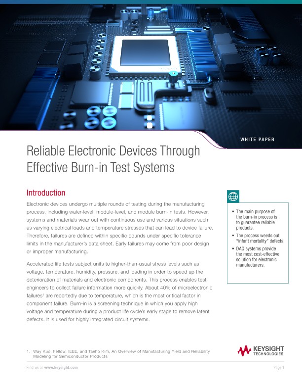 Reliable Electronic Devices Through Burn-in Test