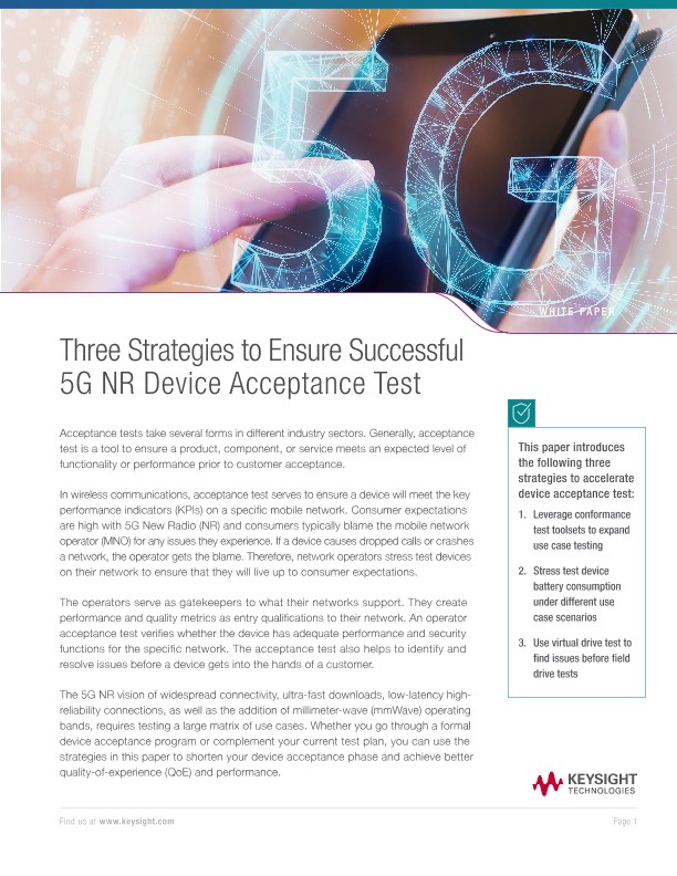 5G NR Device Acceptance Test