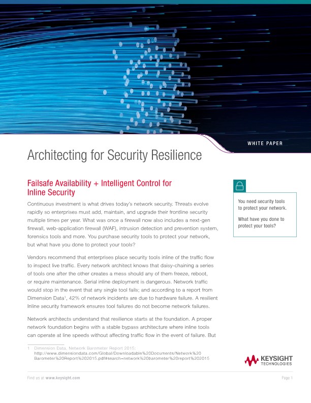 Architecting For Security Resilience