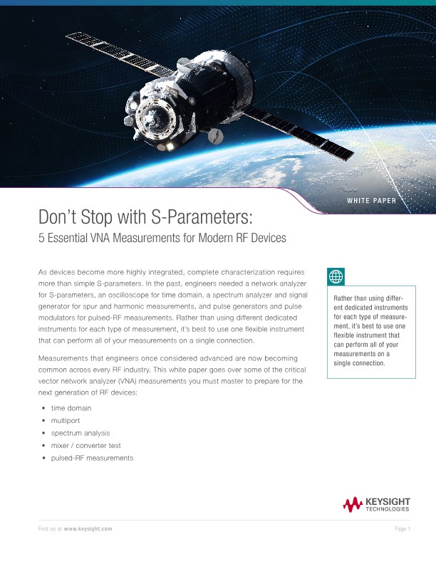 Don’t Stop with S-Parameters: 5 Essential VNA Measurements for Modern RF Devices