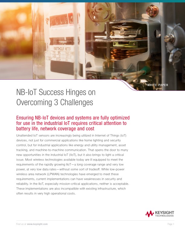 NB-IoT Success Hinges on Overcoming 3 Challenges