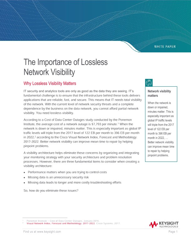 The Importance of Lossless Network Visibility