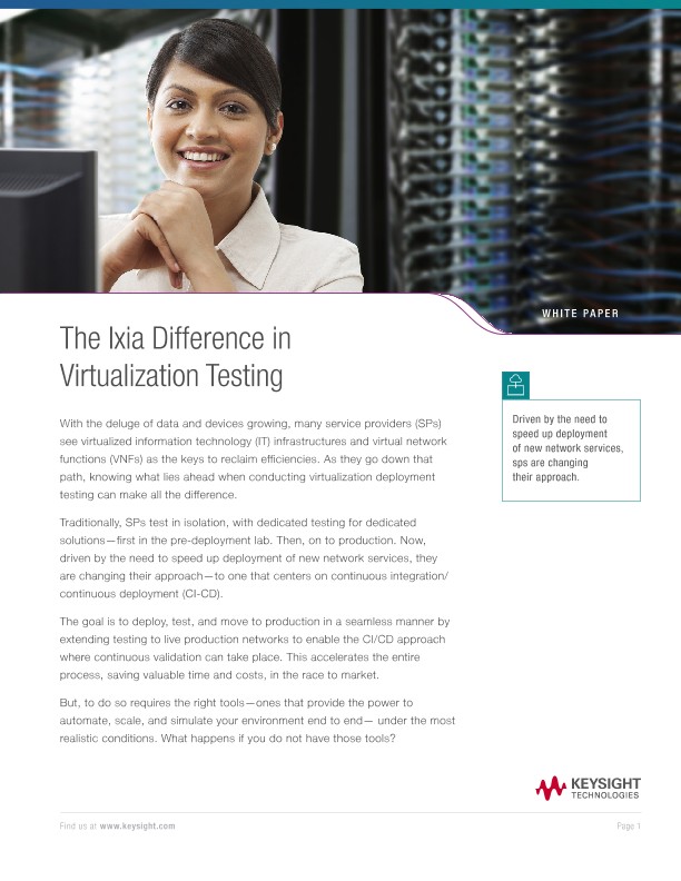 The Ixia Difference in Virtualization Testing