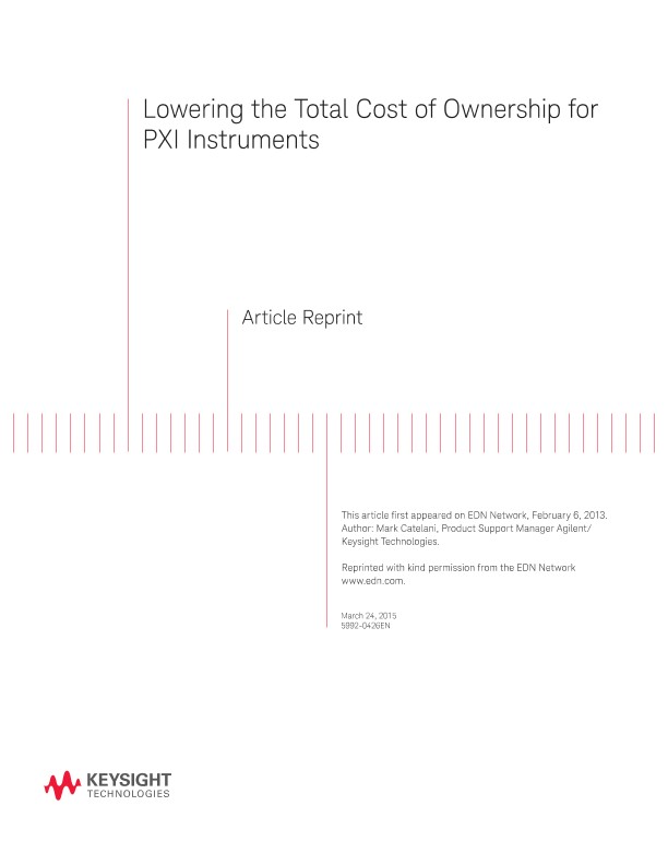 Lowering the Total Cost of Ownership for PXI Instruments