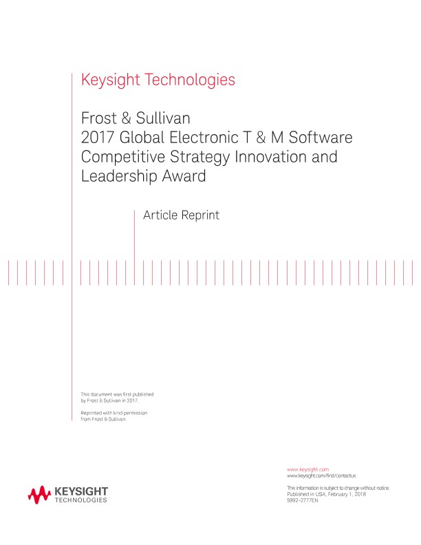 2017 Global Electronic T & M Software Competitive Strategy Innovation and Leadership Award