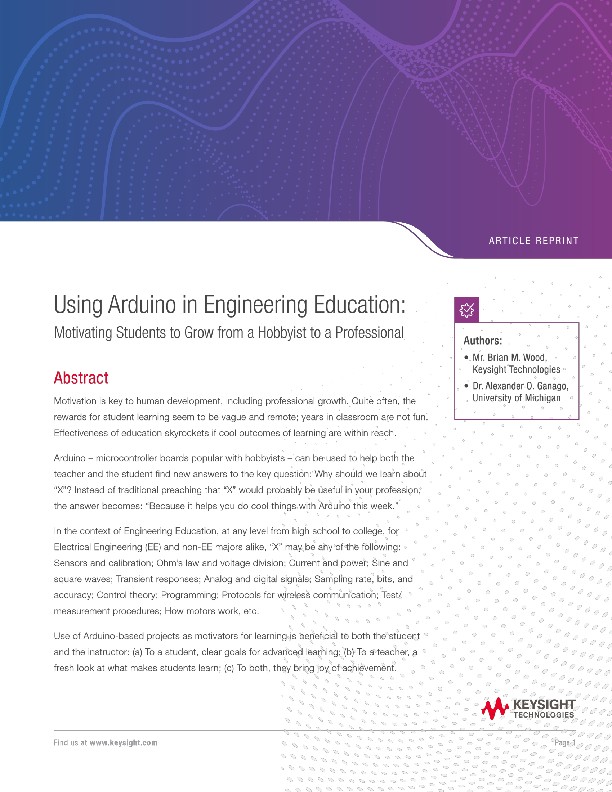 Using Arduino in Engineering Education: Motivating Students to Grow from a Hobbyist to a Professional