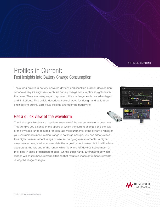 Profiles in Current: Fast Insights into Battery Charge Consumption