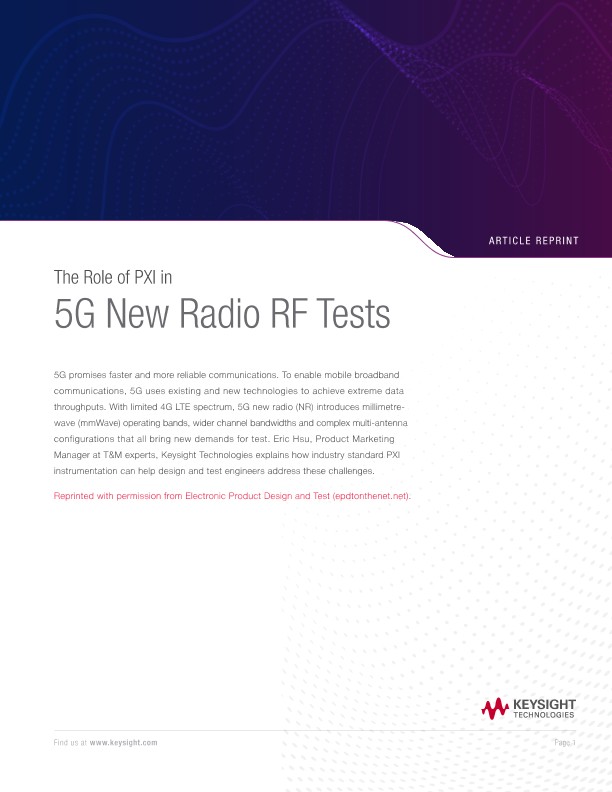 The Role of PXI in 5G New Radio RF tests