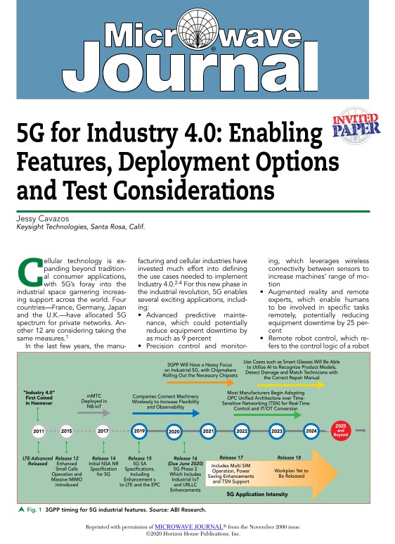 5G for Industry 4.0: Enabling Features, Deployment Options and Test Considerations