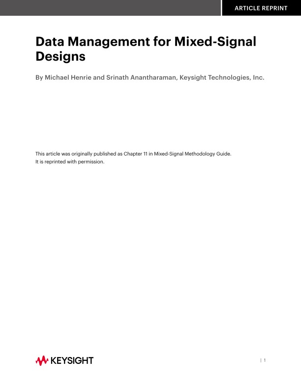 Data Management for Mixed-Signal Designs