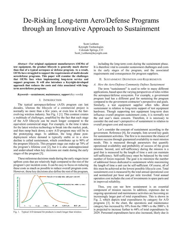 De-Risking Long-term AeroDefense Programs through an Innovative Approach to Sustainment