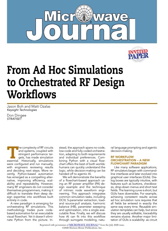 From Ad Hoc Simulations to Orchestrated RF Design Workflows