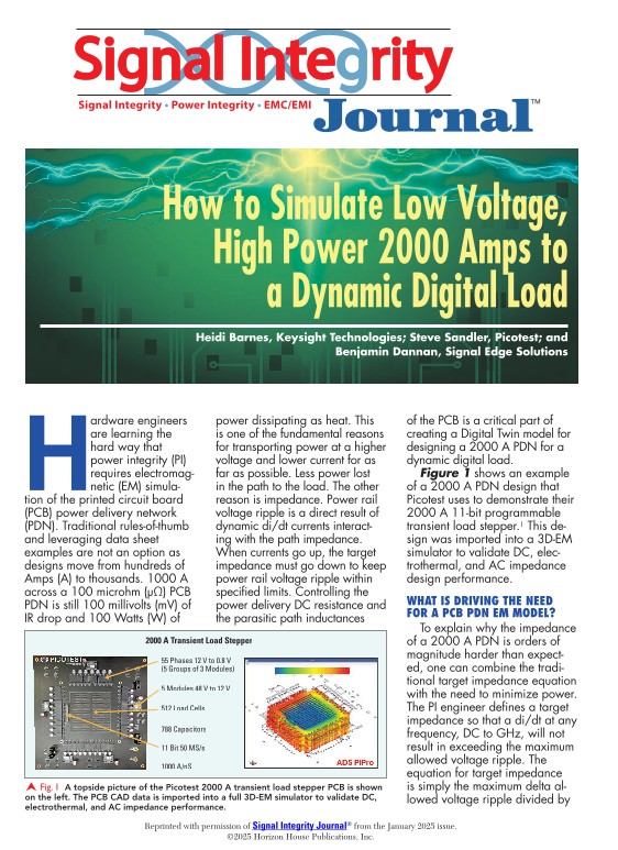 How to Simulate Low Voltage, High Power 2000 Amps to a Dynamic Digital Load