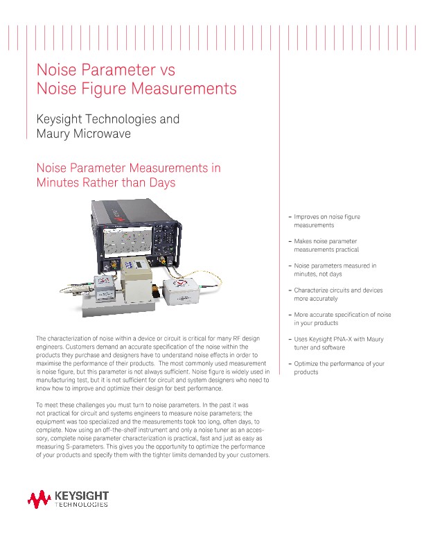 Noise Parameter vs Noise Figure Measurements